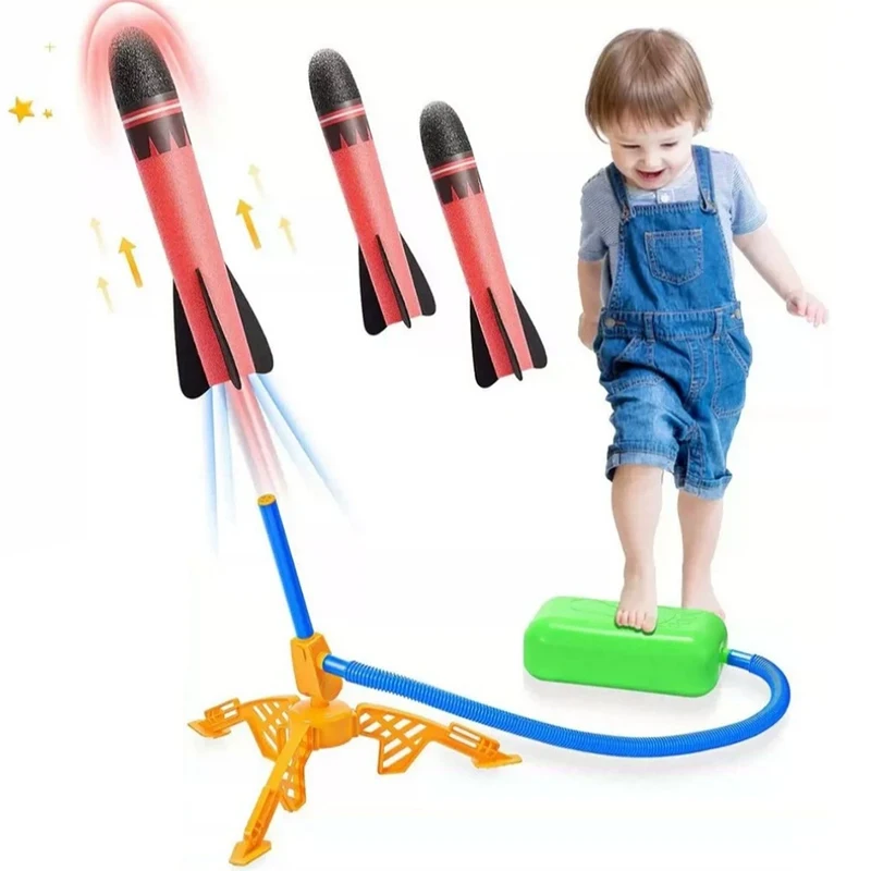 어린이용 로켓 발사기, 스텝 펌프 공기 압축식, 야외 가족 게임, 스카이로켓, 생일 선물, 스포츠 장난감