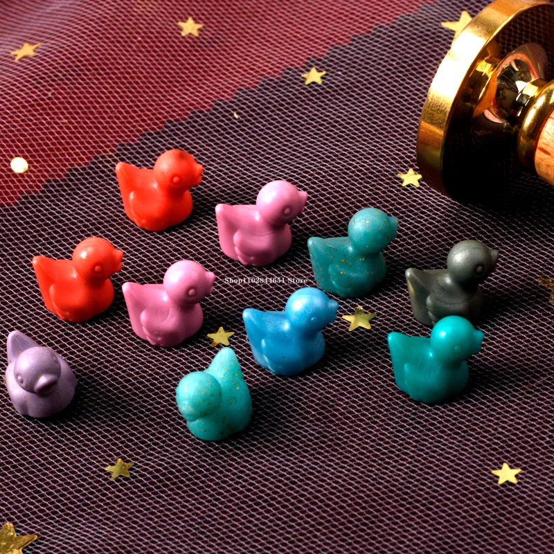 500g Little Duck Shape Colored Fire Paint Seal Wax Grains/Handmade DIY Candle Invitation Envelope Sealing Retro Fire Paint Wax
