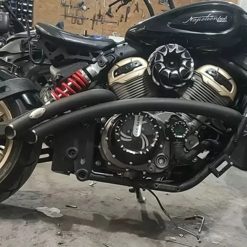 BENDA NAPOLEON BOB 450 500 Modified Exhaust System: Dual Outlet, Dual Straight-Pipe Full System, Non-Destructive Direct Mount