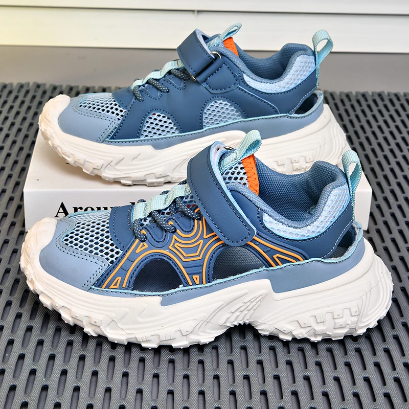 

Летние детские повседневные кроссовки из дышащей сетки, мягкие и удобные, легкие, с защитой от столкновений, амортизирующие и противоскользящие.