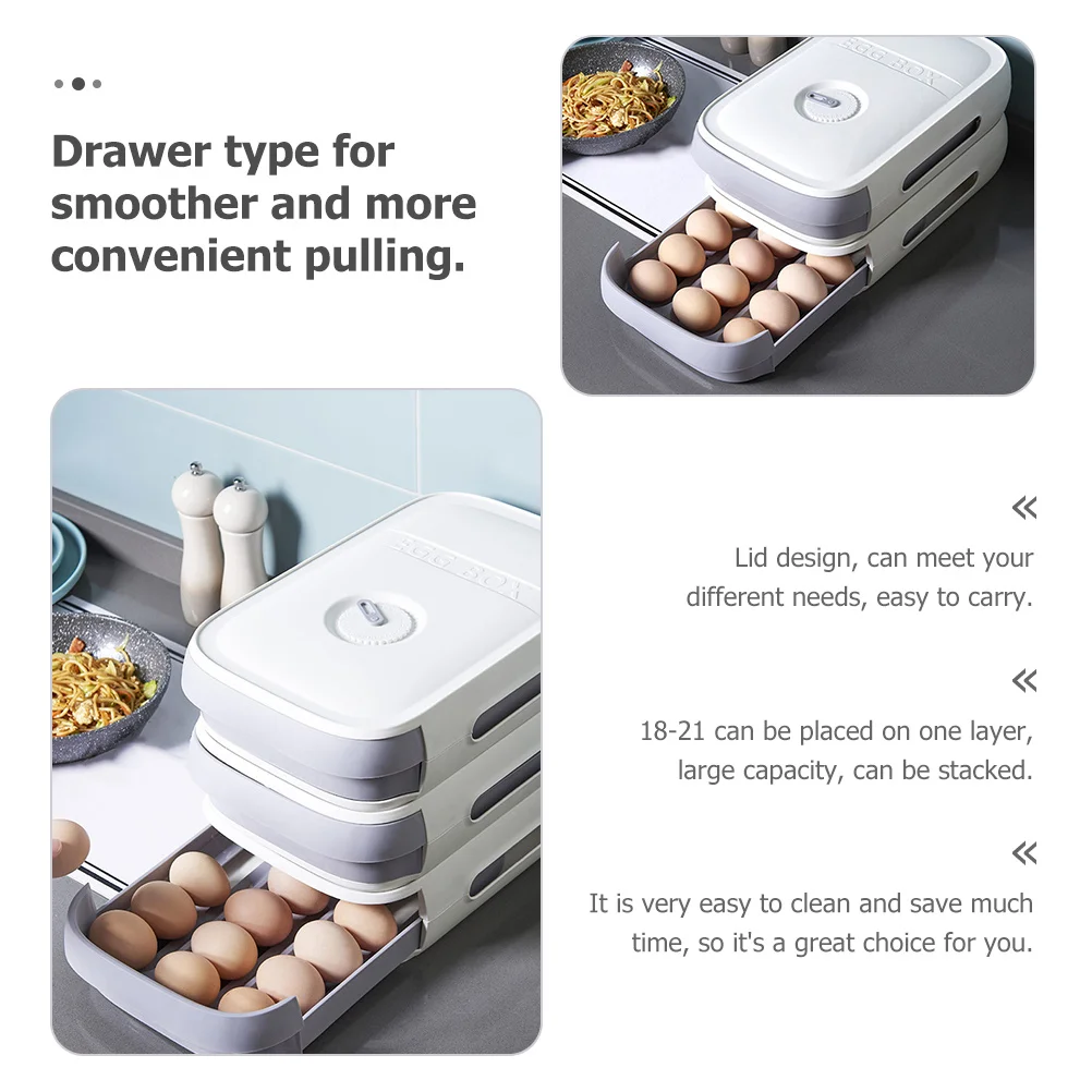

Egg Storage Box for Refrigerator with Lid Compact Size Keeps Eggs Organized and Fresh PP Material Easy to Clean Kitchen