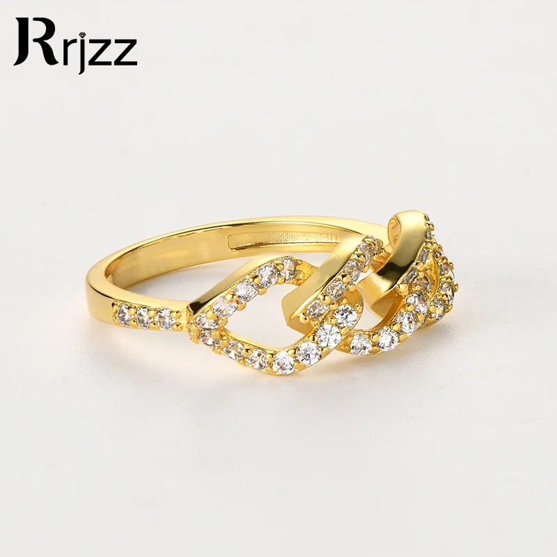 

Rrjzz Rock Punk 14-каратное золото, серебро, модное кольцо, искрящееся круглое кольцо с искусственным бриллиантом CZ, мужские и женские кольца для подарка на день рождения