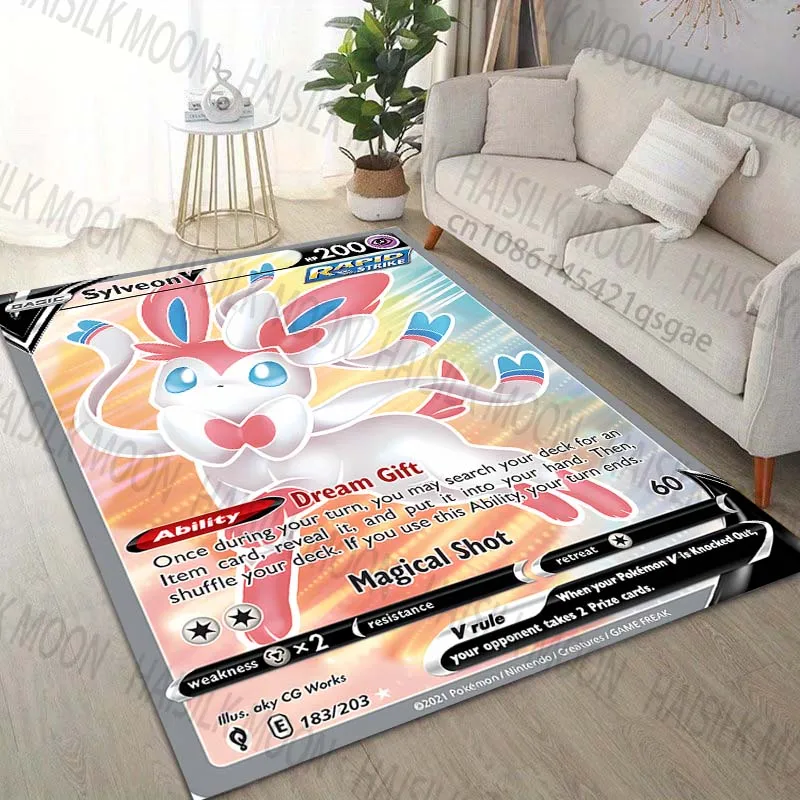 Tapis imprimé Pokémon Sylveon 17 styles pour salon, chambre, chambre d'enfant, décoration intérieure, tapis de sol, tapis de canapé, tapis de jeu, vestiaire