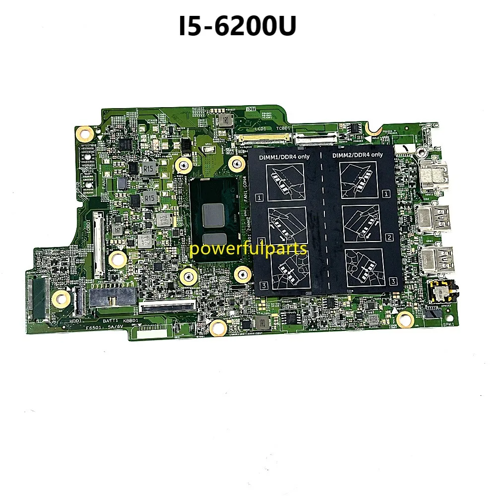 

For Dell Inspiron 5368 7368 5568 7569 7778 Motherboard 0YKP87 15296-1 I5-6200U Cpu On-Board Working Good