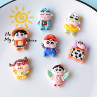 Cartoon Cute Cross dressing Crayon Shin chan Resin Jewelry Hole Shoes Accessories Phone Case Cream Gel DIY Material Jewelry