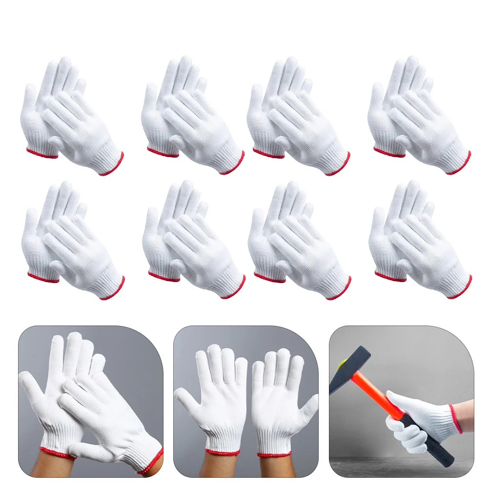 

12Pairs Labor Protection Gloves Washable Reusable Knit Safety Work Gloves for Electricians Painters Outdoor Cooking Cold