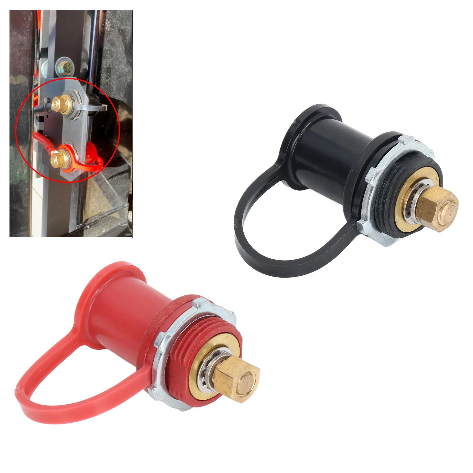 

Battery Charger Post Kit 20mm Stud Cap Car RV Truck Charging Pile Jumper Terminal Black Red Marine Battery Charging Supplies