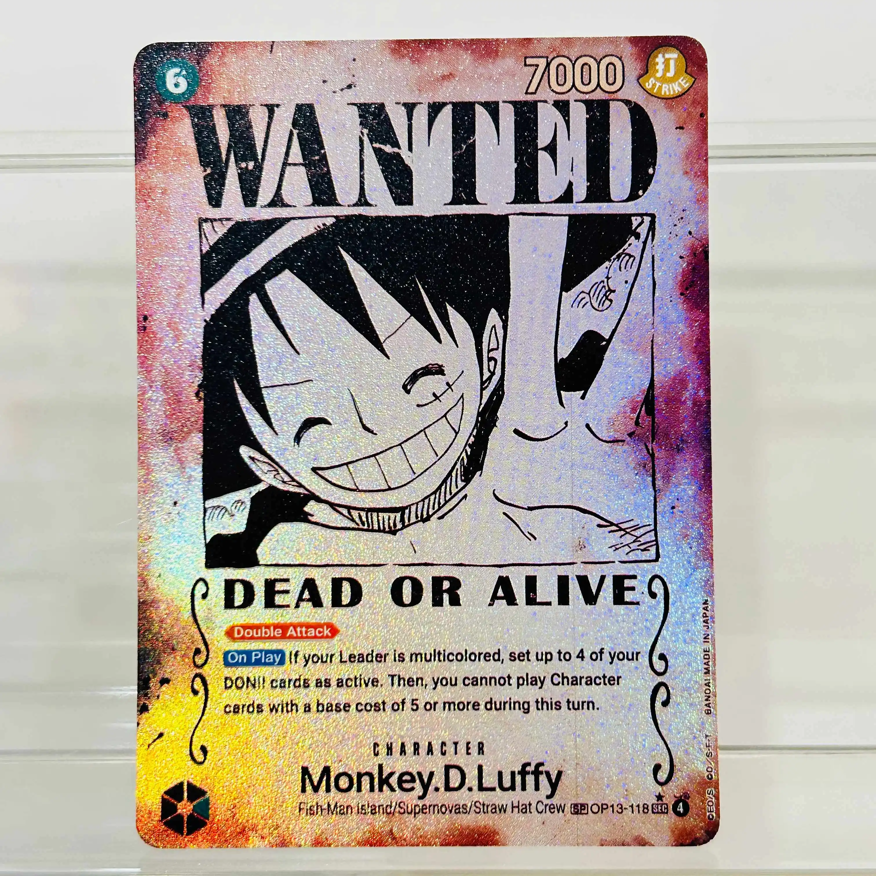 One Piece Portgas.D.Ace OP13-119 SP Character Card Holographic Texture Cards Collectible Grade DIY Premium Anime Collection Card