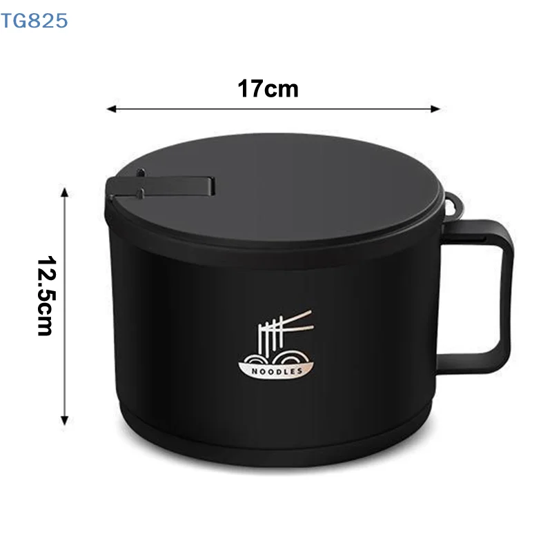 【AN】【AN】304 Stainless Steel Foam Bowl Large Capacity Double-Layer Anti-Scald Lunch Box With Tableware/Lid Can Drain Ramen Bowl