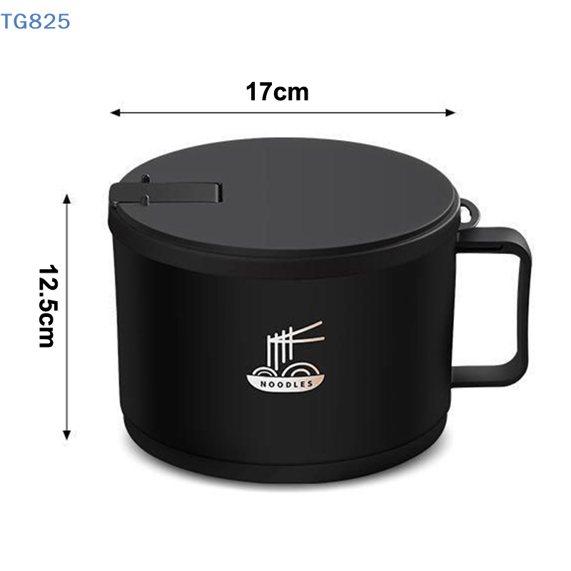  【AN】【AN】304 Stainless Steel Foam Bowl Large Capacity Double-Layer Anti-Scald Lunch Box With Tableware/Lid Can Drain Ramen Bowl 