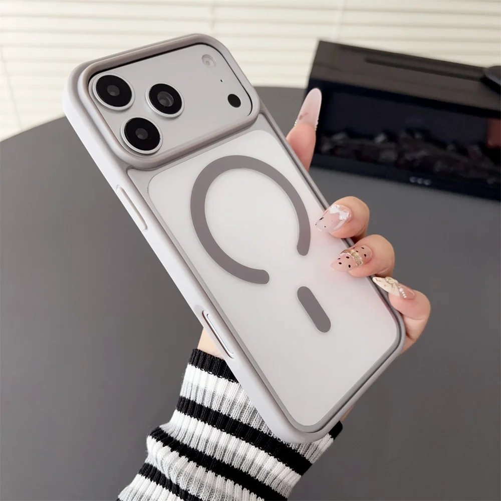 Großhandel Luxus Magsafe Magnetische Hülle für iPhone 18 Pro Max 17 16 15 14 13 12 11 Transparente Kabellose Lade-Bumper-Hülle – Detail 14