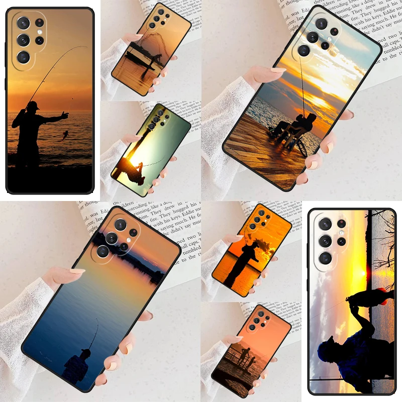 FLY FISHING FISHERMAN Phone Case For Samsung Galaxy S24 S23 S22 S21 Ultra S10 Note 10 Pro S20 Plus FE S9 S8 Cover