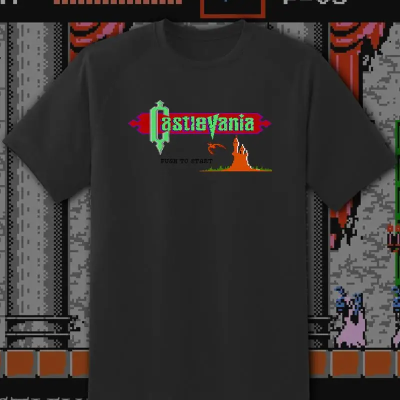 

Футболка Castlevania NES Start Screen в стиле ретро с аркадной видеоигрой Быстрая доставка!