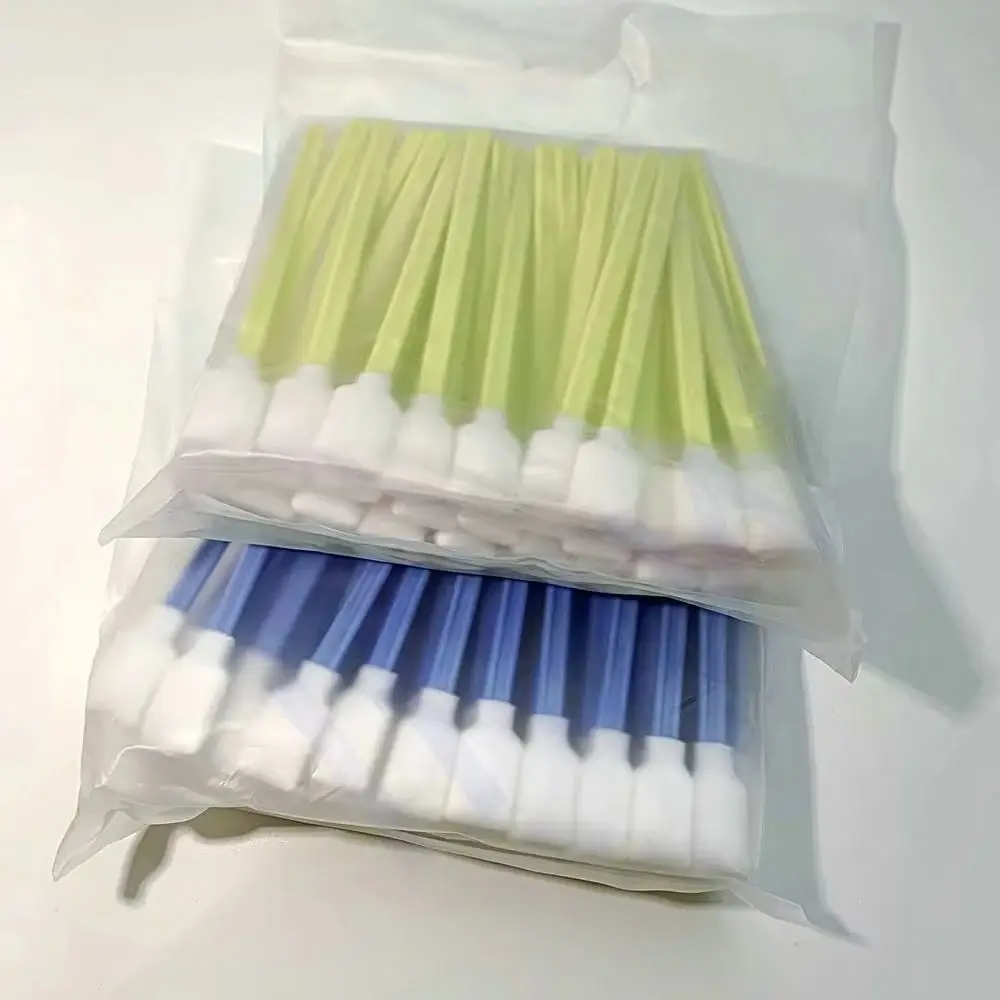 100pcs Printer Nozzle Head Cleaning Foam Cotton Sponge Swab Ink Cleaning Stick Cleaner With A Sponge Solvent Dtf Clean Stick Rod