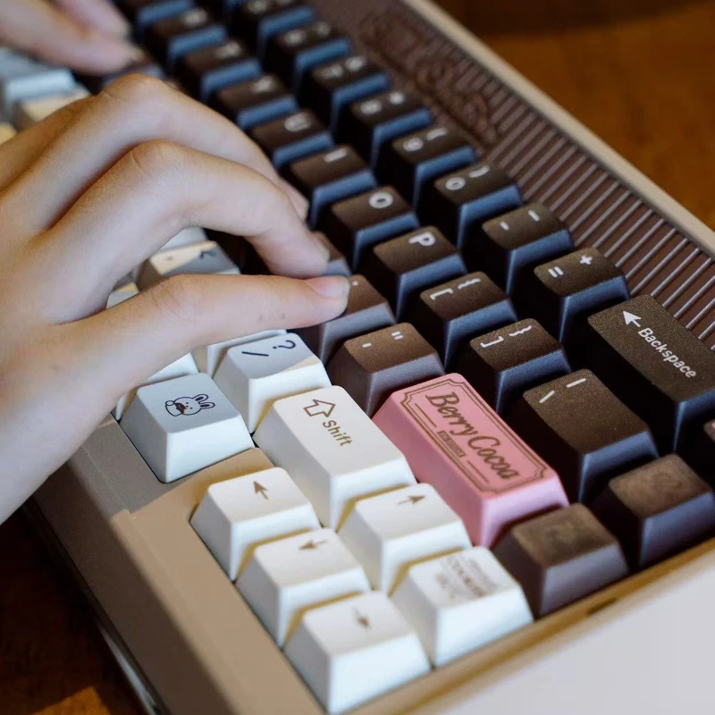 

TUTKEYS Pink Cute Keycap Set Customized PBT Heat Sublimation Cherry Profile Keycaps for Mechanical Keyboard Accessories Gift