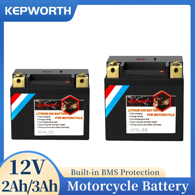 

4L-BS/5L-BS 12V 2Ah 3Ah Lithium Motorcycle Battery 160CCA 180CCA LiFePO4 Battery Built in BMS Replaces for YTX4L-BS/YTX5L-BS