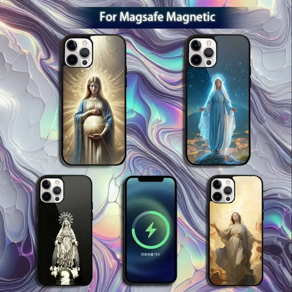 

Virgin Mary Phone Case For iPhone 16e,16,15,14,13,12,11,Plus,Pro,Max,Mini Magsafe Magnetic Wireless Charging