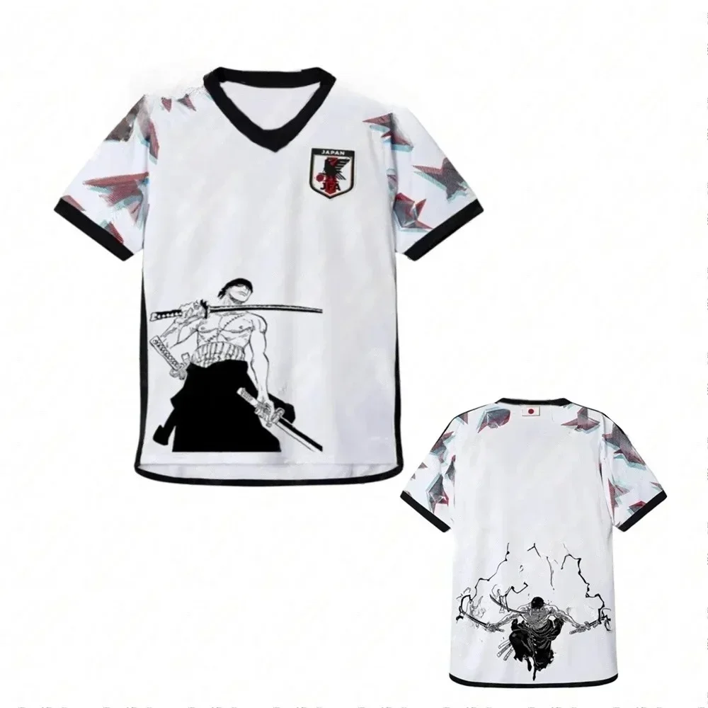 FamilyMatching Neuestes Anime One Piece Japanisches Fußballtrikot, Zoro Fan Edition, Sonderedition Atmungsaktives Jersey T-Shirt – Detail 4