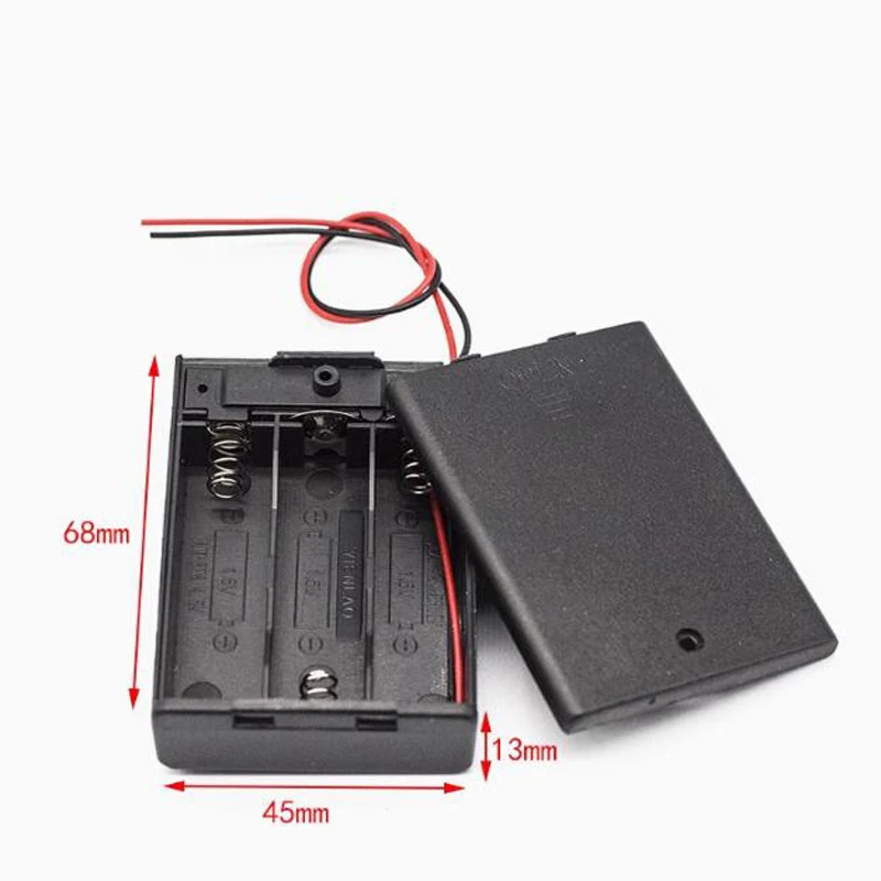 케이블 커버가있는 AA/5 배터리 상자 14500 배터리 홀더 1/2/3/4/6/8 무용접 시리즈 diy 배터리 셀 배터리 구획