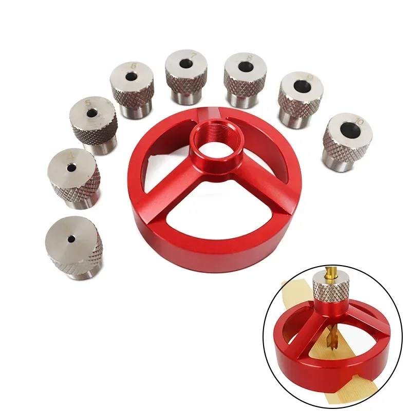 

6/7/8/9/10mm Drilling Centering Drill Woodworking Guide Hole Puncher Locator Vertical Pocket Hole Jig Wood Dowelling Self