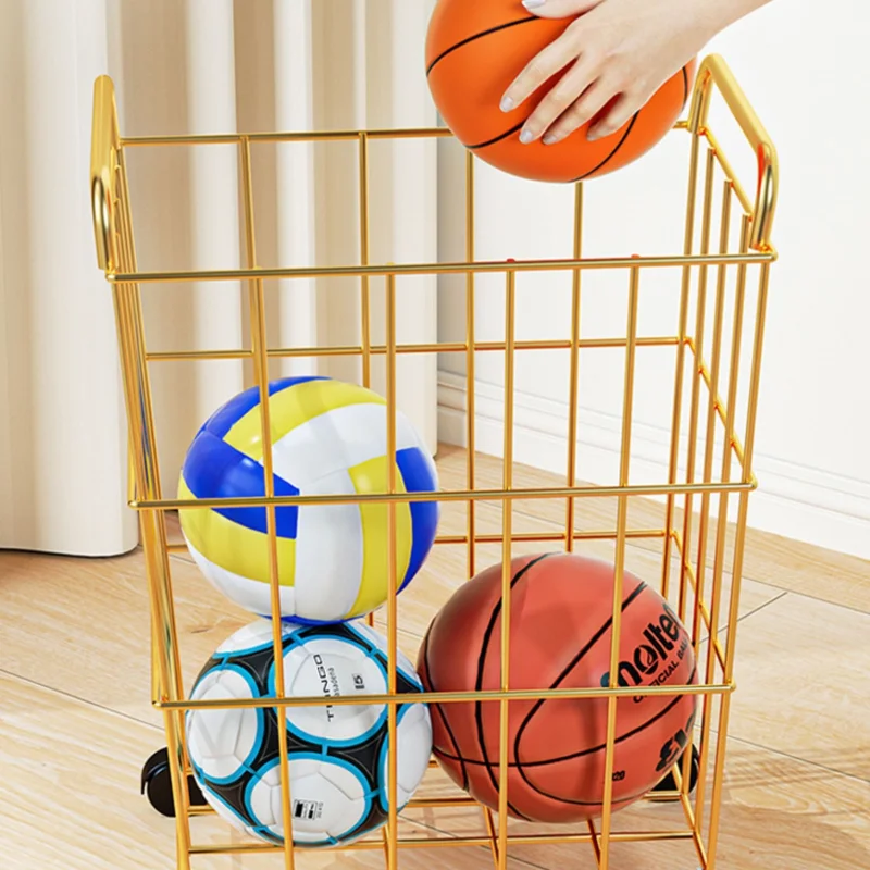 Basketball storage rack Household indoor children's ball  Foot volleyball Yoga mat Storage basket Ball storage