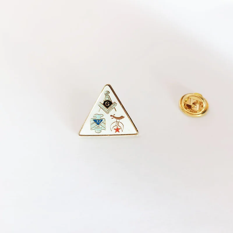 Triangle Square Compass with G Scottish Rite Shriners Lapel Pins and Brooch Masonic Freemasons Masonry Metal Enamel Badge