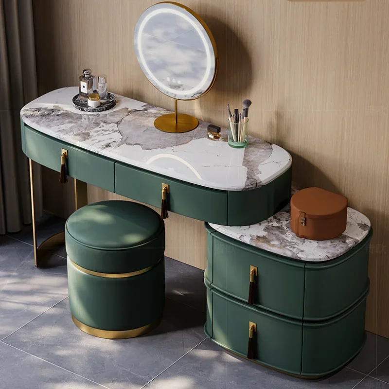 

Girls Bedroom Dresser Sets Modern Nordic Wood Women Led Mirror Makeup Table Storage Drawer Penteadeiras Furniture For Home