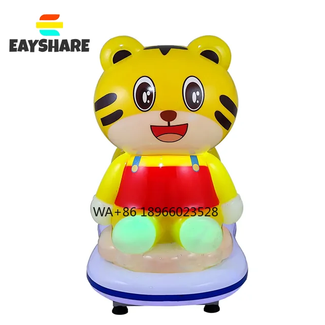 Indoor Ride Muntautomaat Beweegbare Cartoon Kiddie Rides Tiger Car Swing Schommelmachine