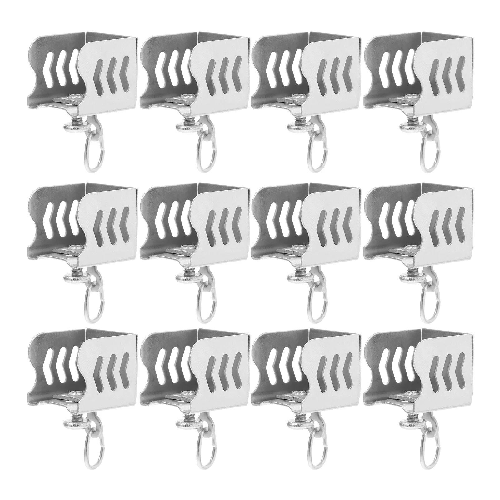 

12Pcs Stainless Steel Curtain Track End Caps Easy Install Ceiling Rod End Stops for Curtain System Room Divider Window Drapes