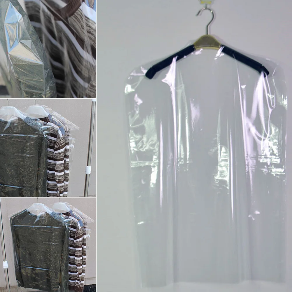 Transparent Clothes Hanging Dust Cover Wardrobe Waterproof Suit Jacket Coat Garment Dress Home Organizer Storage Bag Plastic