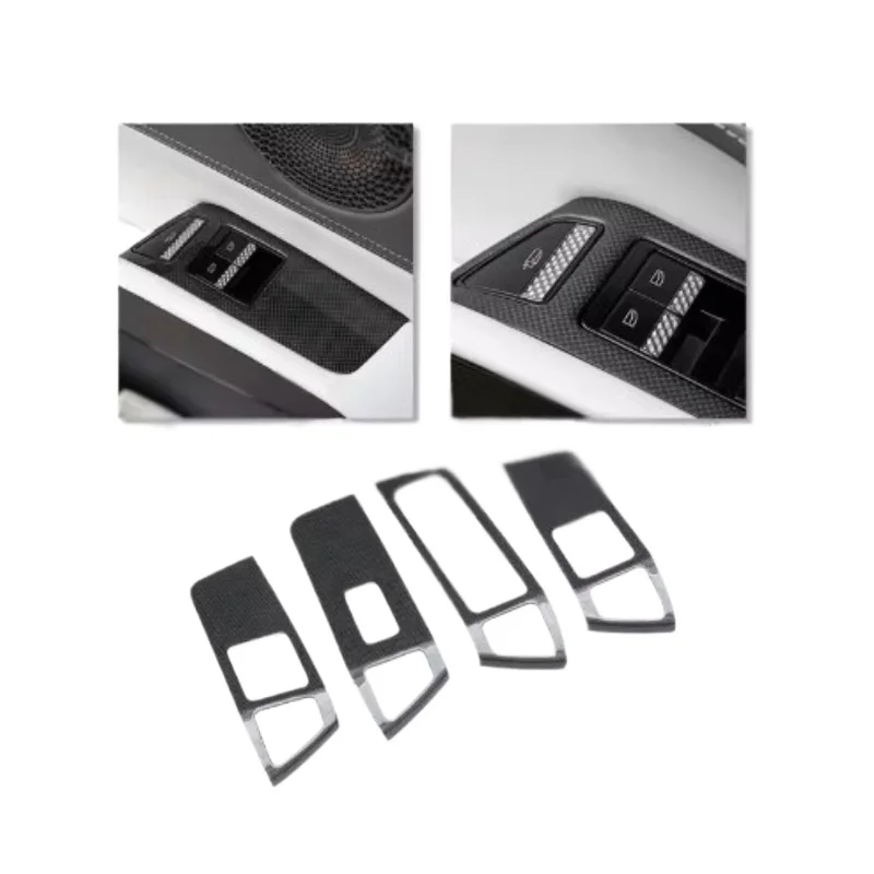 Real Carbon Fiber Car Interior Window Button Trims for Lotus Eletre LHD Door Window Control Switch Buttons Panel