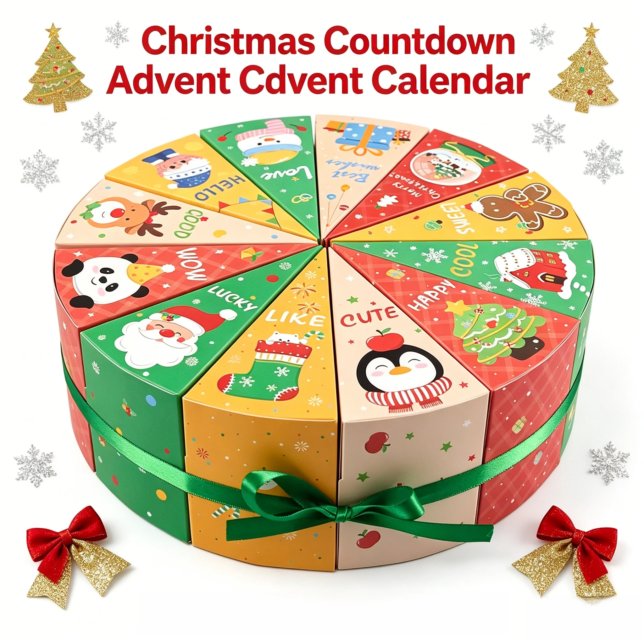 12pcs Christmas Candy Boxes Christmas Gift Packag Box Xmas Tree Hanging Pendent New Year Blind Boxes DIY Party Favors Decoration