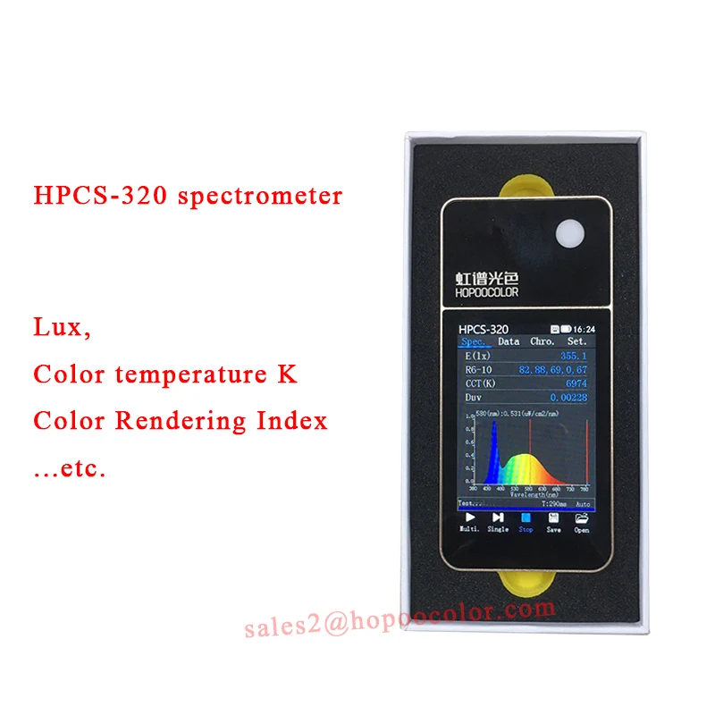 HPCS-320 Light Spectrometer Photometer to Measure CCT CRI Lux Spectrum