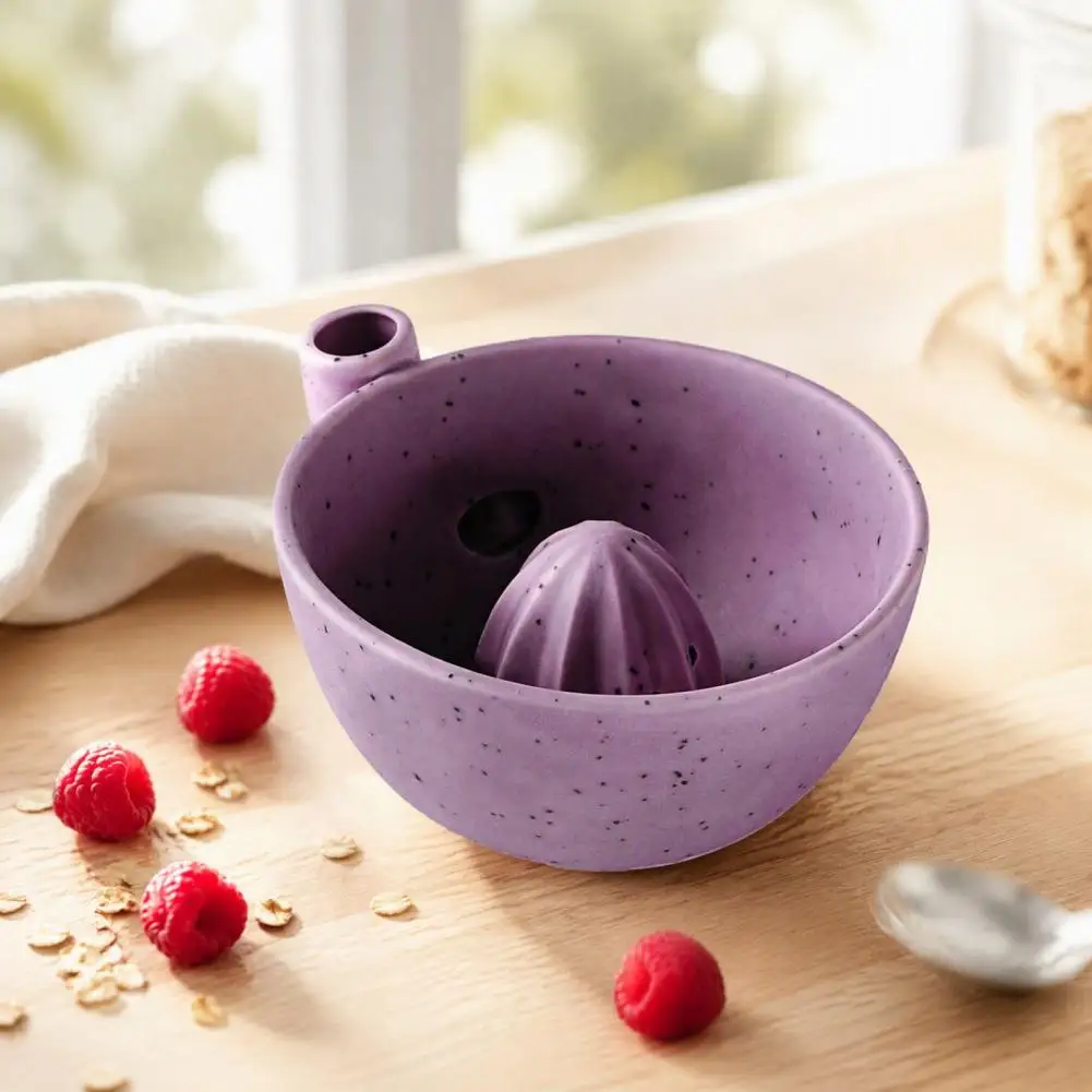 Fruit Washing Bowl Ceramic Berry Washing Bowl with Citrus Juicer Reamer Fruit Tool for Kitchen Prep Self-rinsing Salad Juice