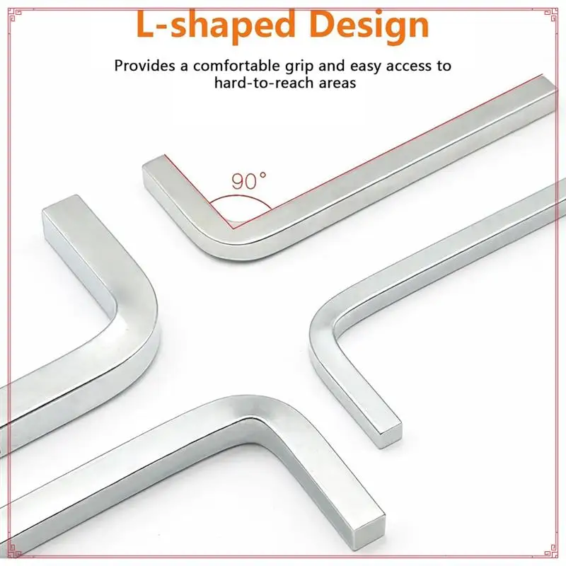Square Head Wrench Set L Shaped Square Key Kit Chromium Vanadium Steel Square Head Screwdrivers, 3-10Mm