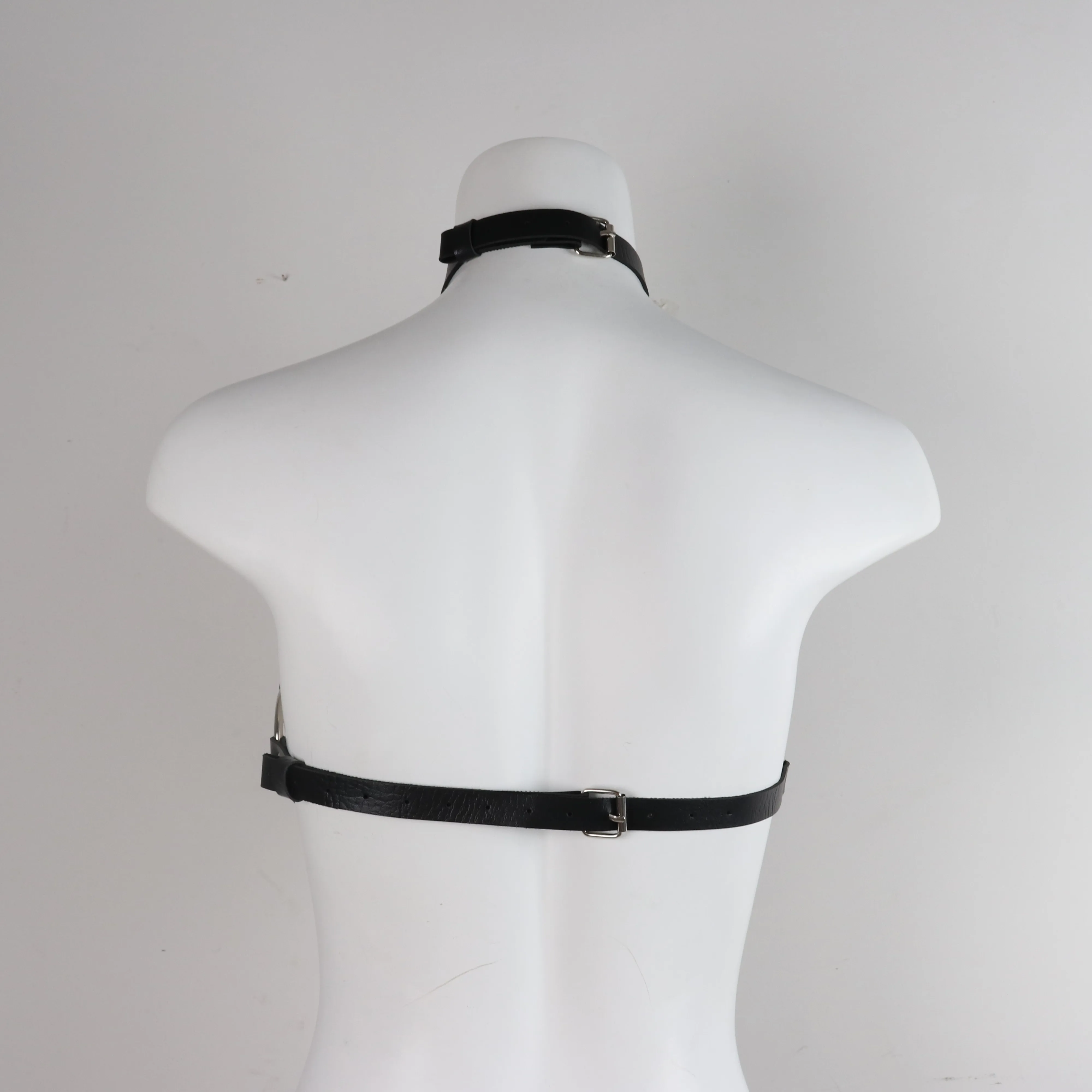 بو الجلود تسخير الملابس الداخلية مربط صدر امرأة سوداء مثير قفص الصدرية الشرير عبودية Harajuku مهرجان اكسسوارات الهذيان الزي #5