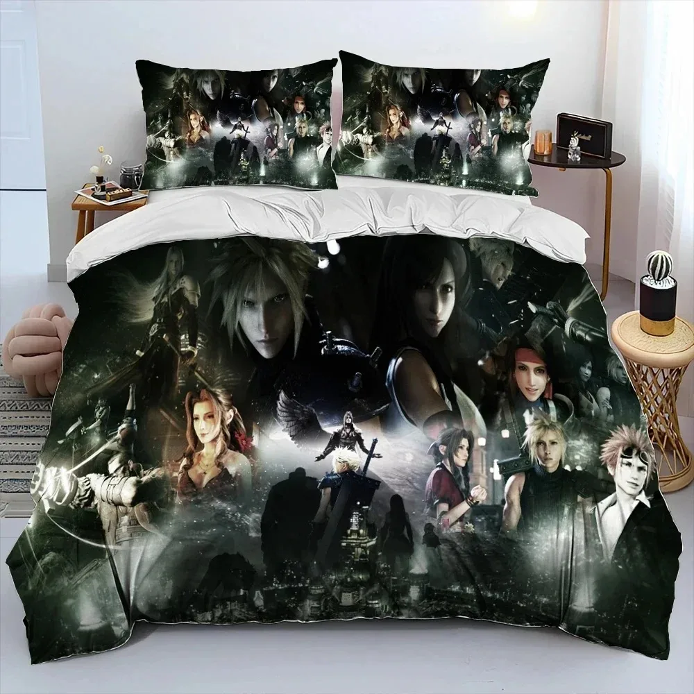 

Final Fantasy Series Games Bedding Set Boys Girls Twin Queen King Size Duvet Cover Pillowcase Bed boys Adult Home Textileextile