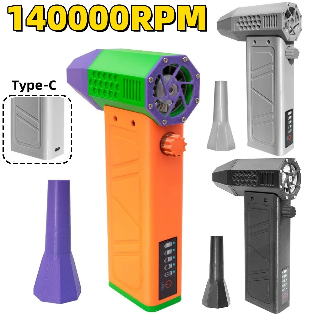 

140,000RPM Air Blower Turbo Jet Fan Electric Power Display Handheld Mini Dust Cleaner High Speed Duster Air Gun Cleaning Tool