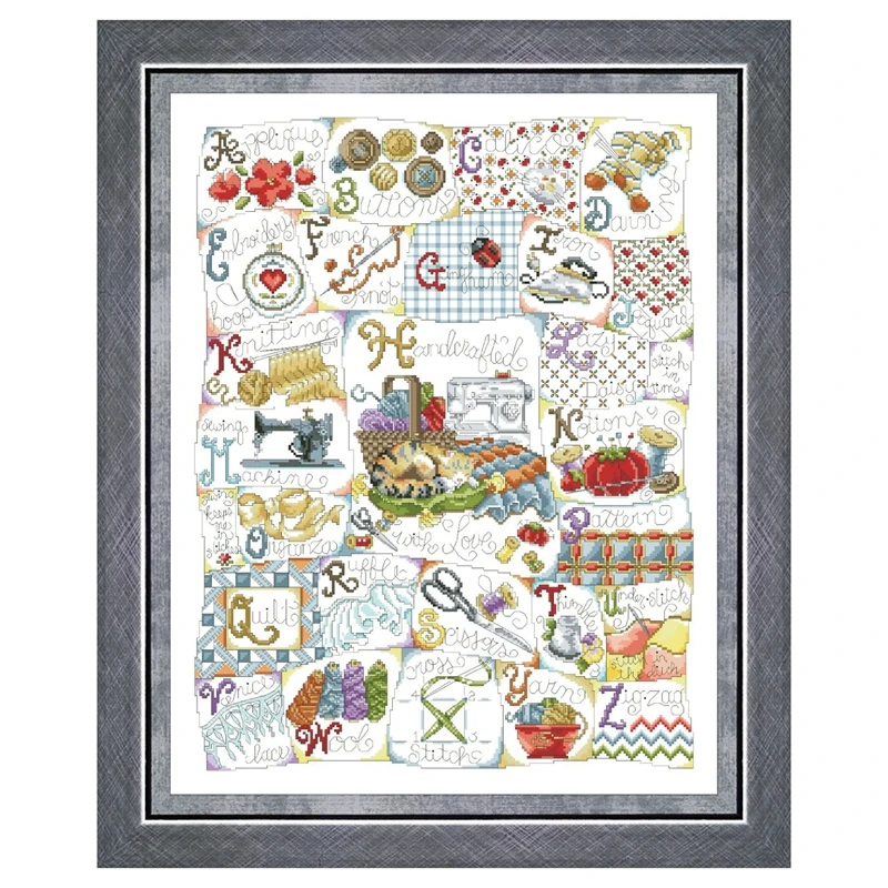 Stitching ABC cross stitch kits cartoon pattern design 18ct 14ct 11ct unprint canvas embroidery DIY needlework