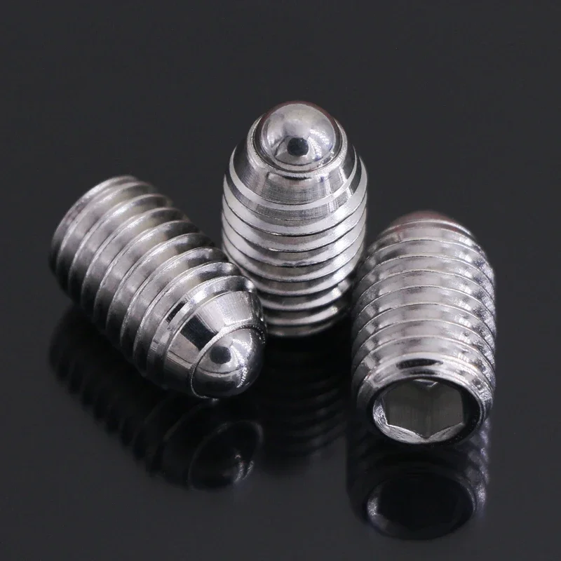 Best1 8pcs M4 stainless steel Hex Socket Spring Ball Set Screw Wave Beads Positioning Marbles Tight Spring  Plunger 6mm-20mm len