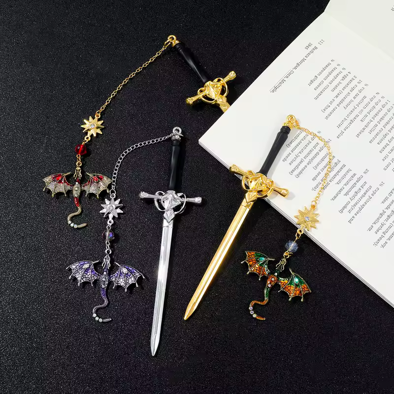 1/3PCS Fourth Wing Dragon Sword Bookmarks Fantasy Gothic Bookmarks Fourth Wing Enthusiasts Reading Accessories - Image 3