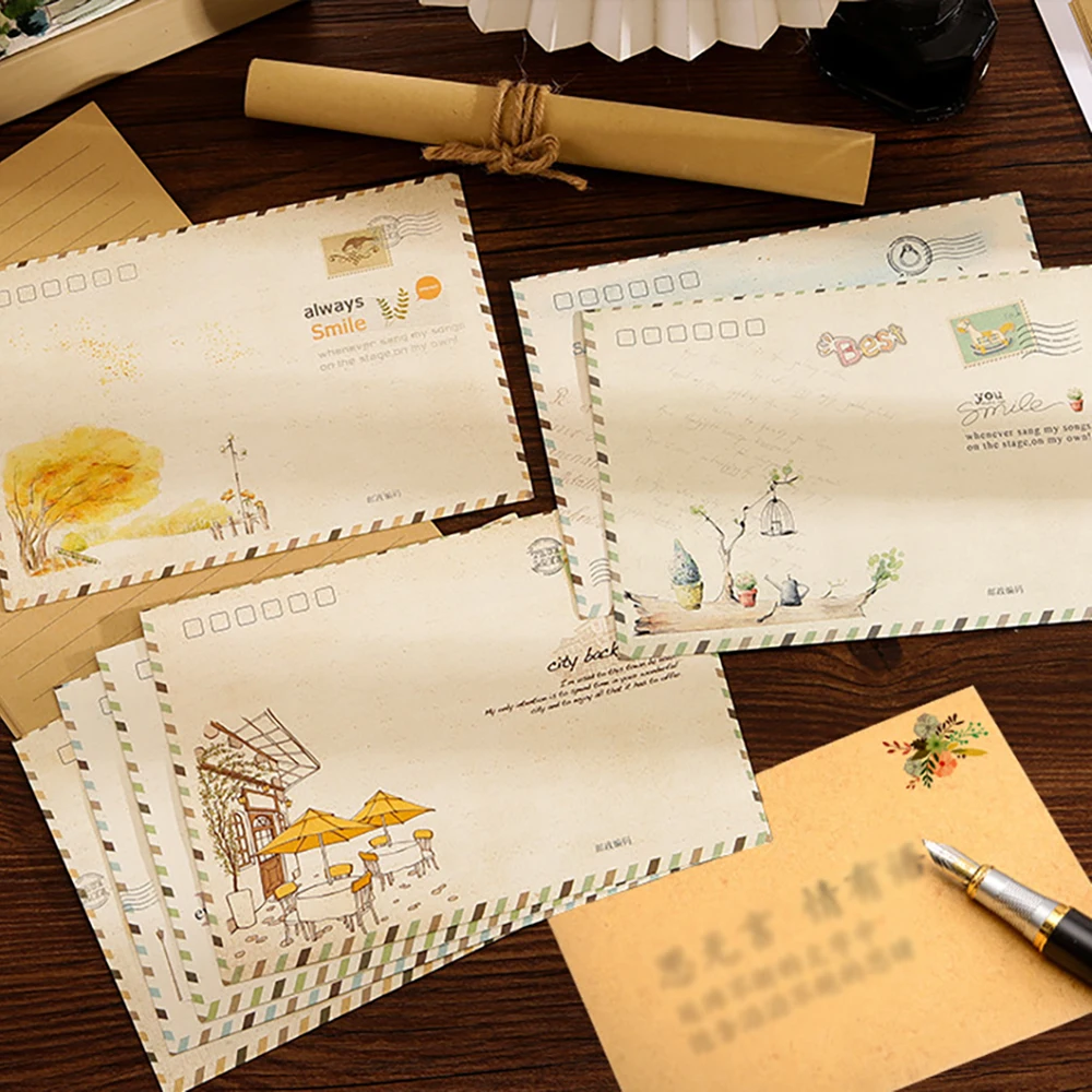 Travel series envelopes, holiday handwritten greeting cards, blessing letters, retro romantic stationery, gifts, message cards