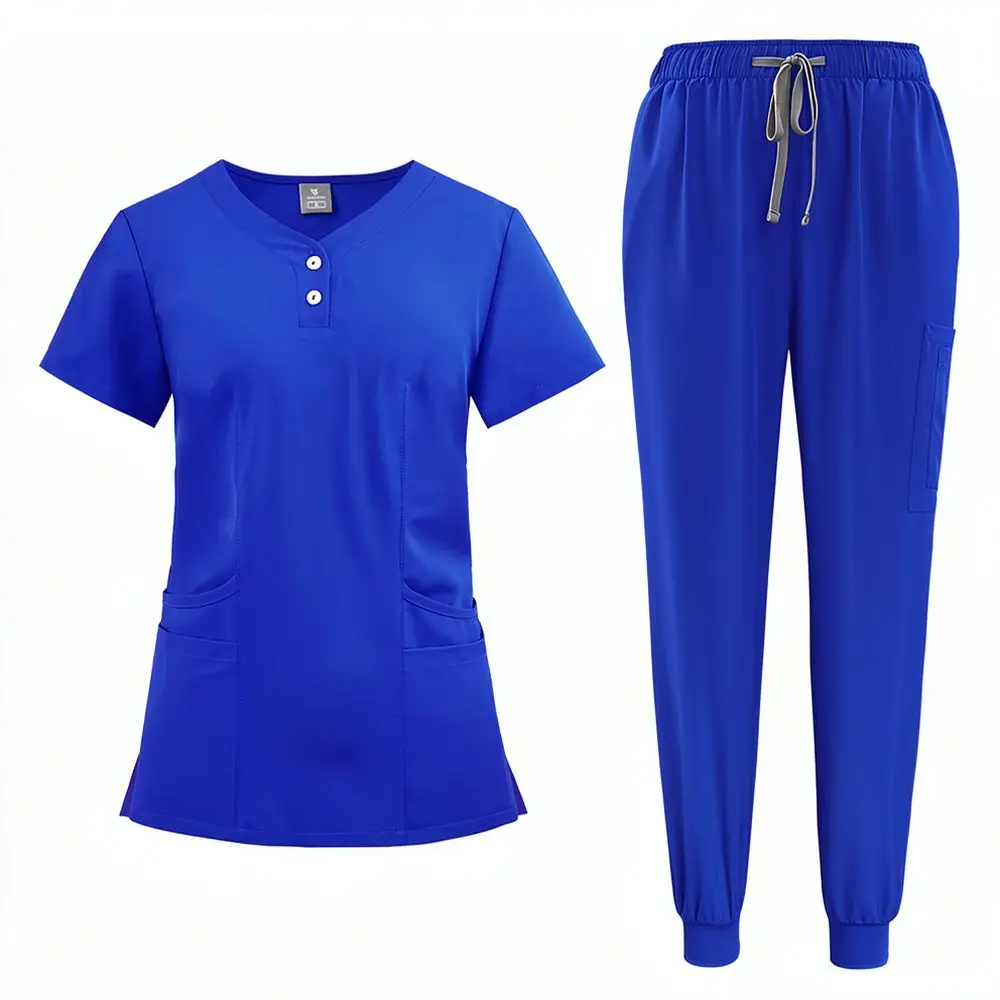 Quick Dry Medical Scrubs Set Unisex Healthcare Professional Uniform Elastic Hospital Clinic Staff Workwear