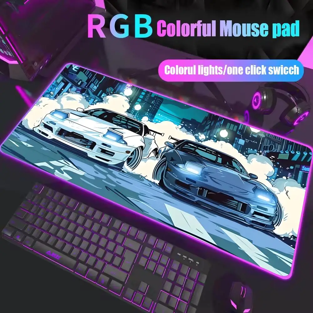 

Car Super Cool RGB Mousepad Computer Table Mat Gaming Mouse Pad Gamer Accessories LED Backlit Keyboard Cabinet Mousepad Deskmat