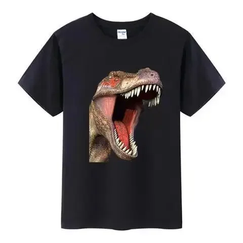 Dinosaur Print Children T Shirt High Quality Cotton Boy's Girl's T-shirt Kids Graphic Tee Summer Short Sleeve Child's Clothing