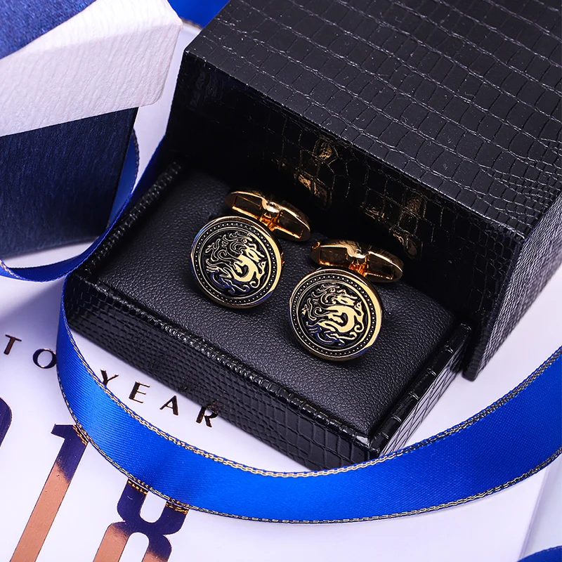 KFLK Jewelry French shirt cufflink for mens Brand Chinese Dragon Cuff link Luxury Wedding Button High Quality