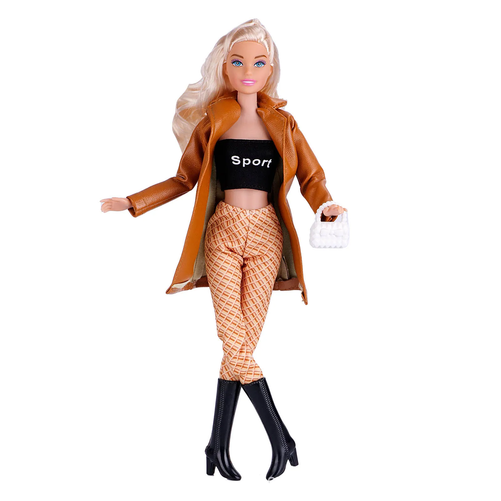 30CM Supermodel Princess Doll 1/6 BJD Doll Fashion Jacket + Sequin Skirt + Shorts Set DIY Dress Up Play House Toy Gift