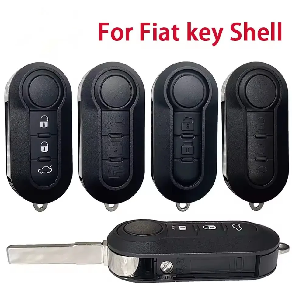 KEYECU Replacement 2/3BTN Flip Remote Key Case Shell for Fiat 500 Panda Punto Bravo DOBLO GRANDE PUNTO for LANCIA Y DELTA MUSA