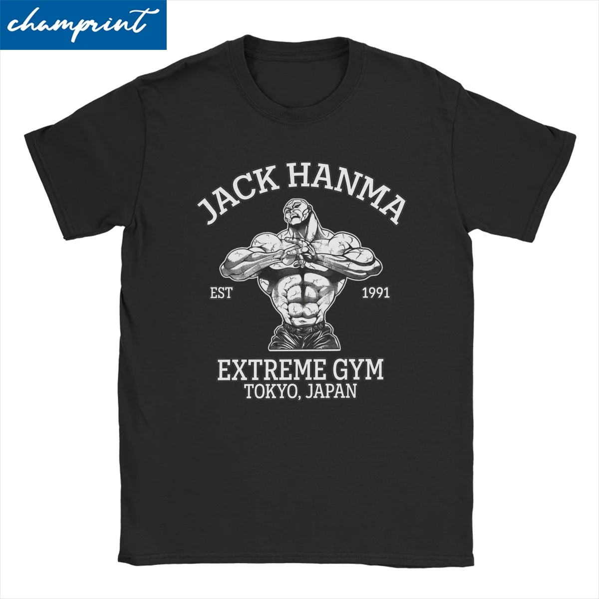 Baki The Grappler Jack Hanma Gyms T Shirt Men Women 100% Cotton Vintage T-Shirts Aesthetic Arts Anime Tee Shirt Tops Plus Size