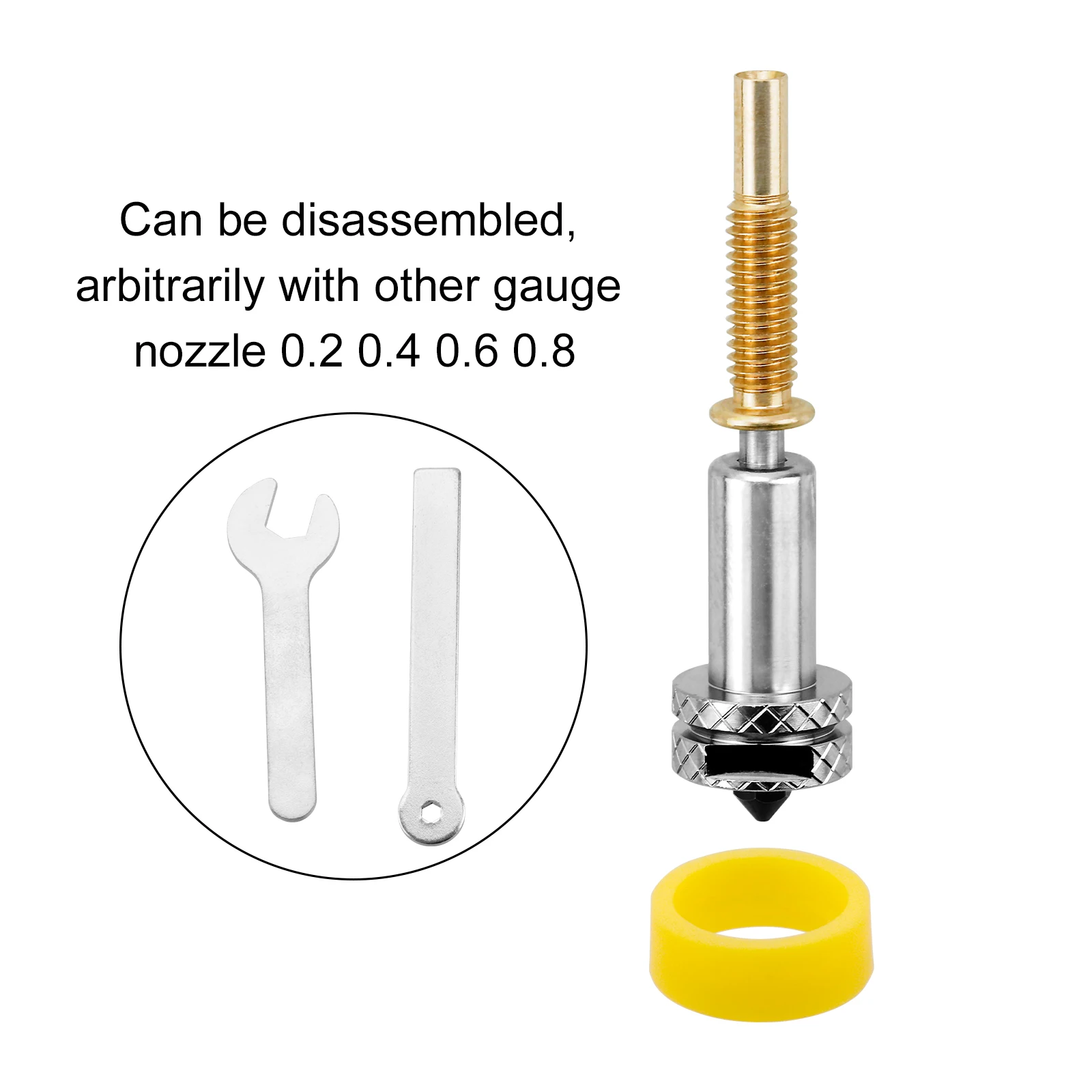 Für REVO Hotend Düse 0,2 0,4 0,6 0,8mm Verbesserte Hochdurchsatzdüsen aus gehärtetem Stahl 3D-Drucker-Teil Abnehmbar – Detail 4